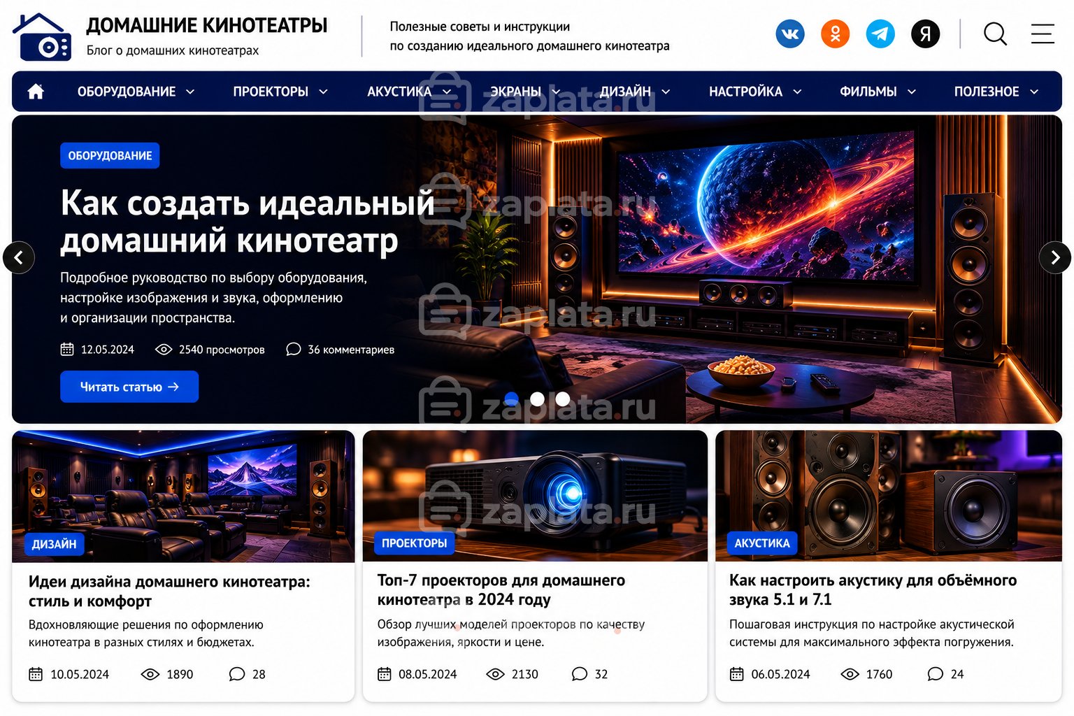 Блог о домашних кинотеатрах готовый