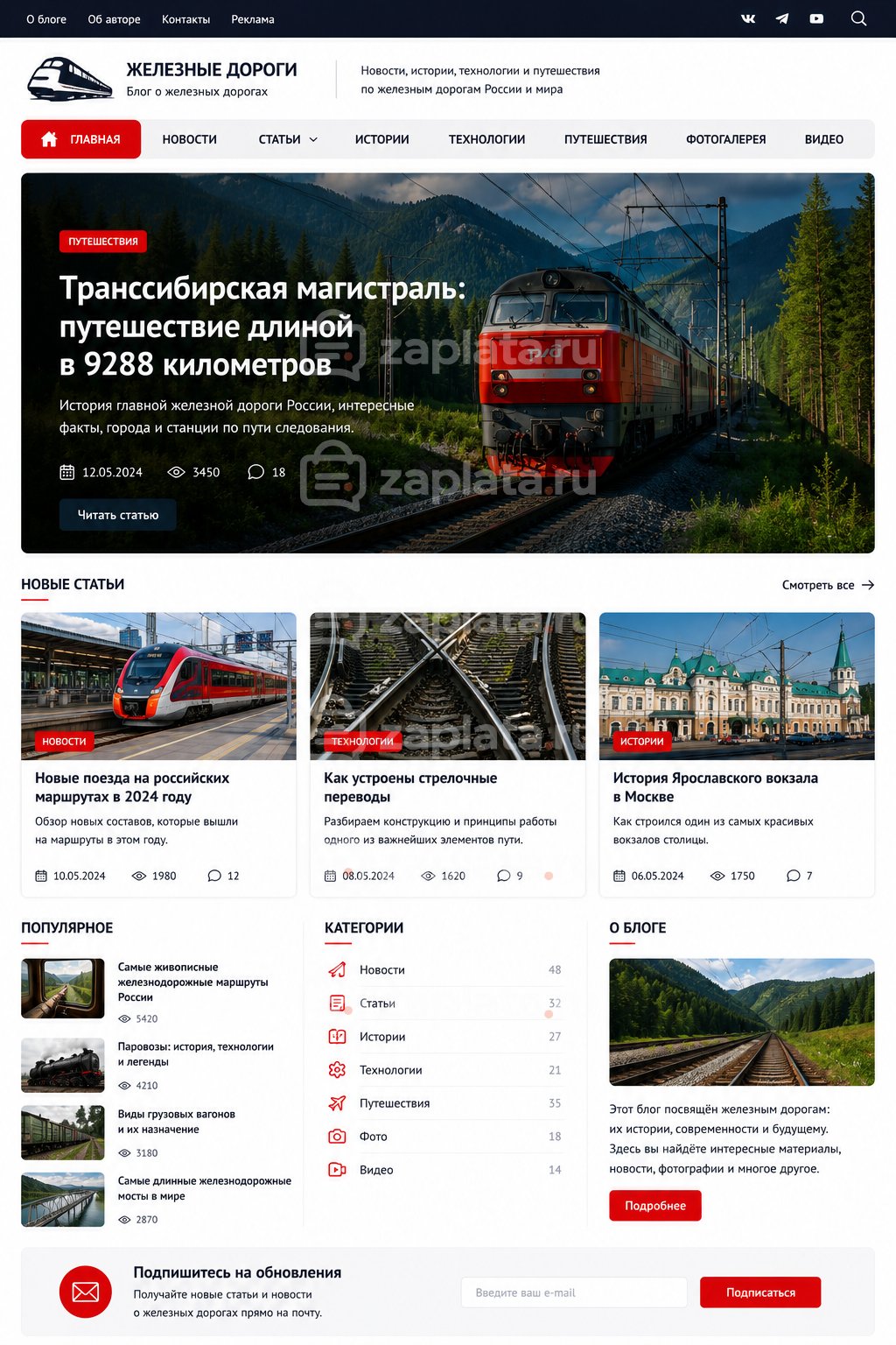 Блог о железных дорогах готовый