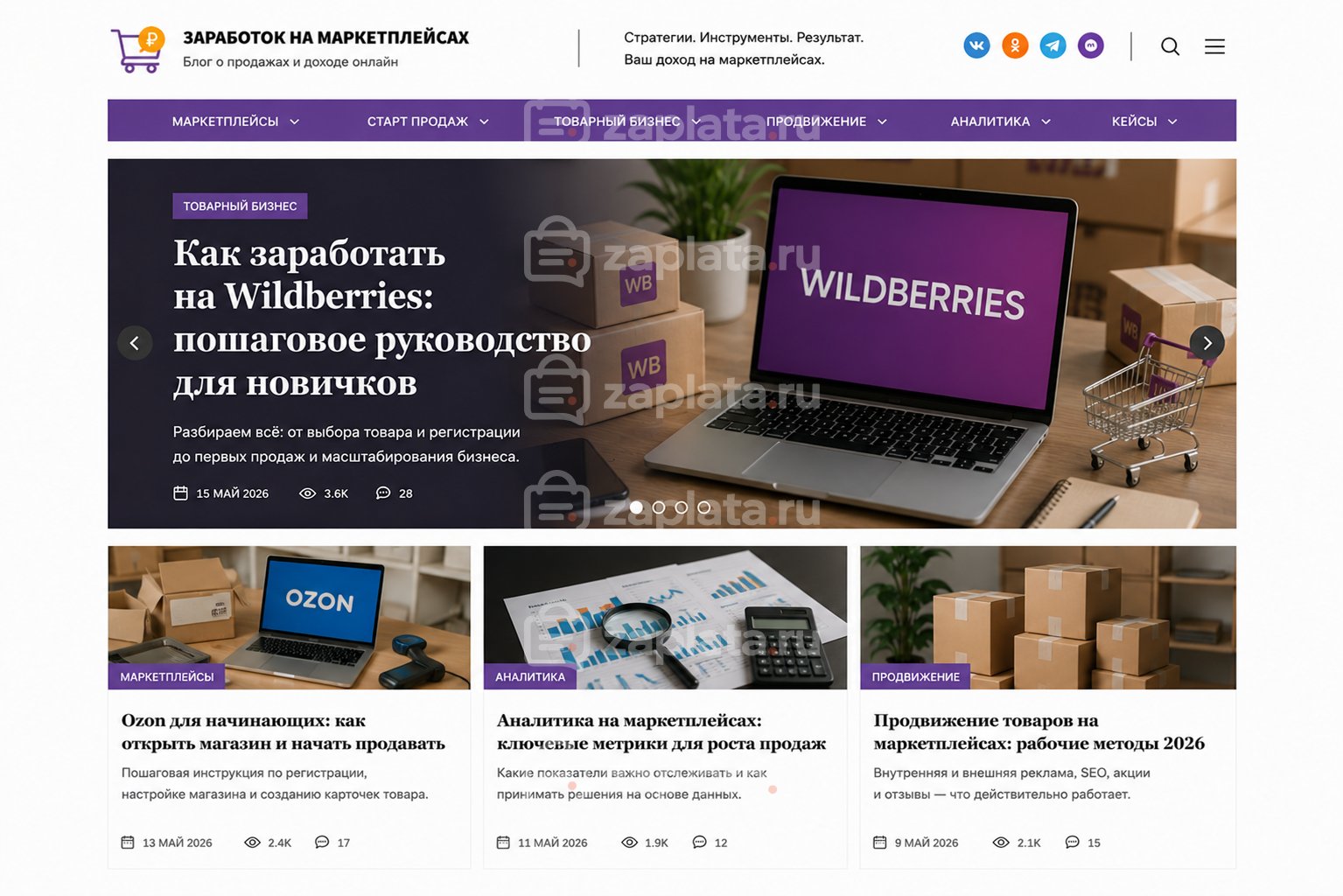 Блог о заработке на маркетплейсах готовый