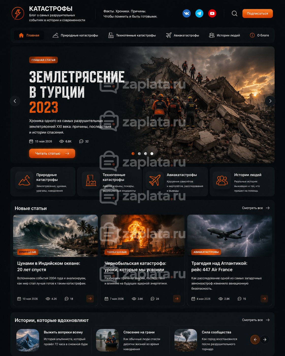 Блог о катастрофах готовый