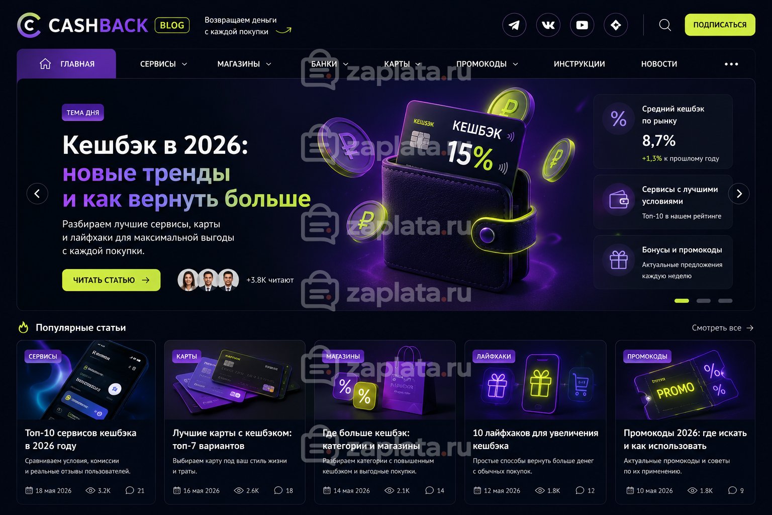 Блог о кешбэке готовый