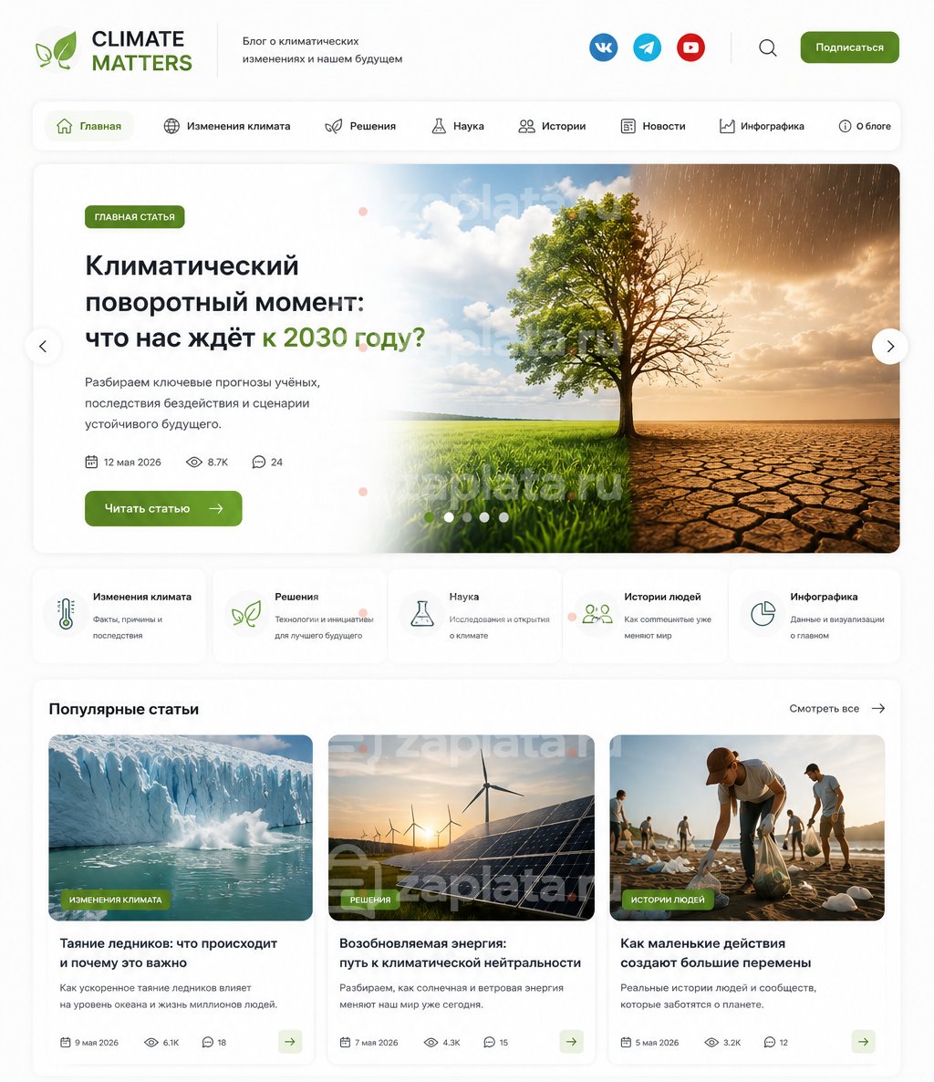 Блог о климатических изменениях готовый