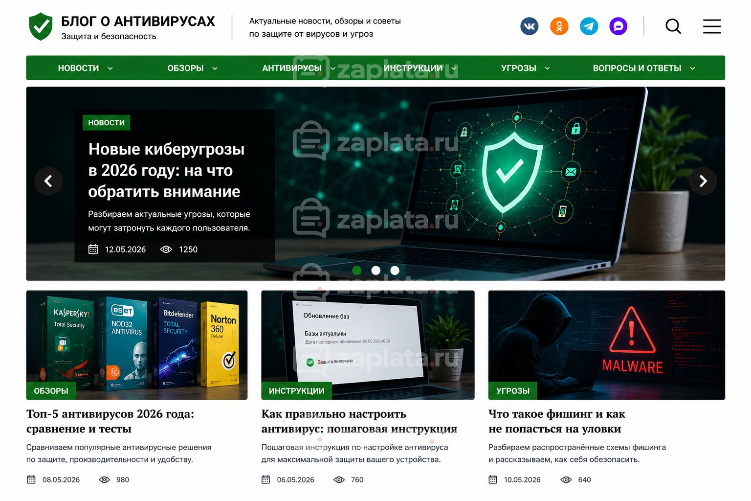 Блог об антивирусах готовый