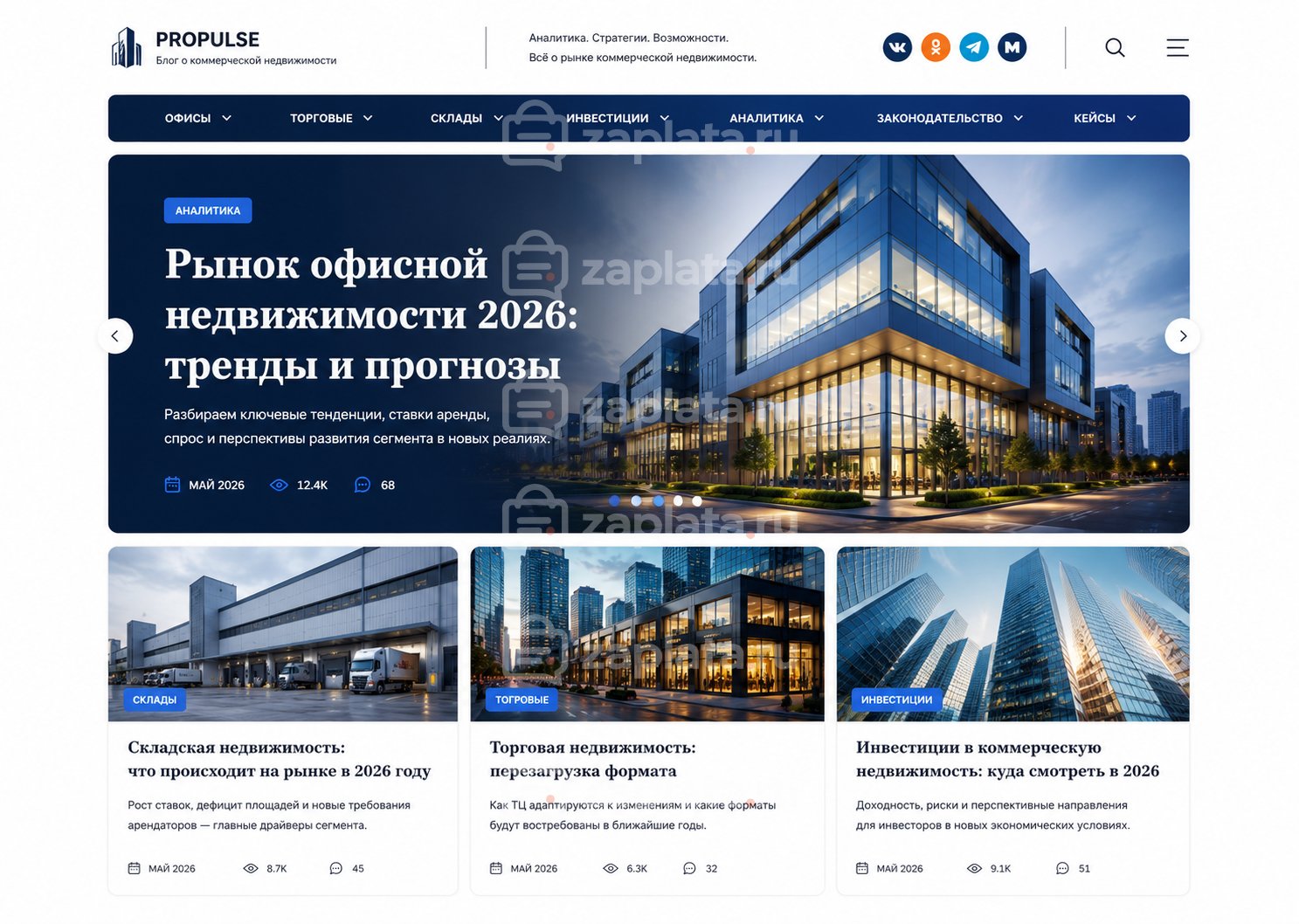 Блог о коммерческой недвижимости готовый