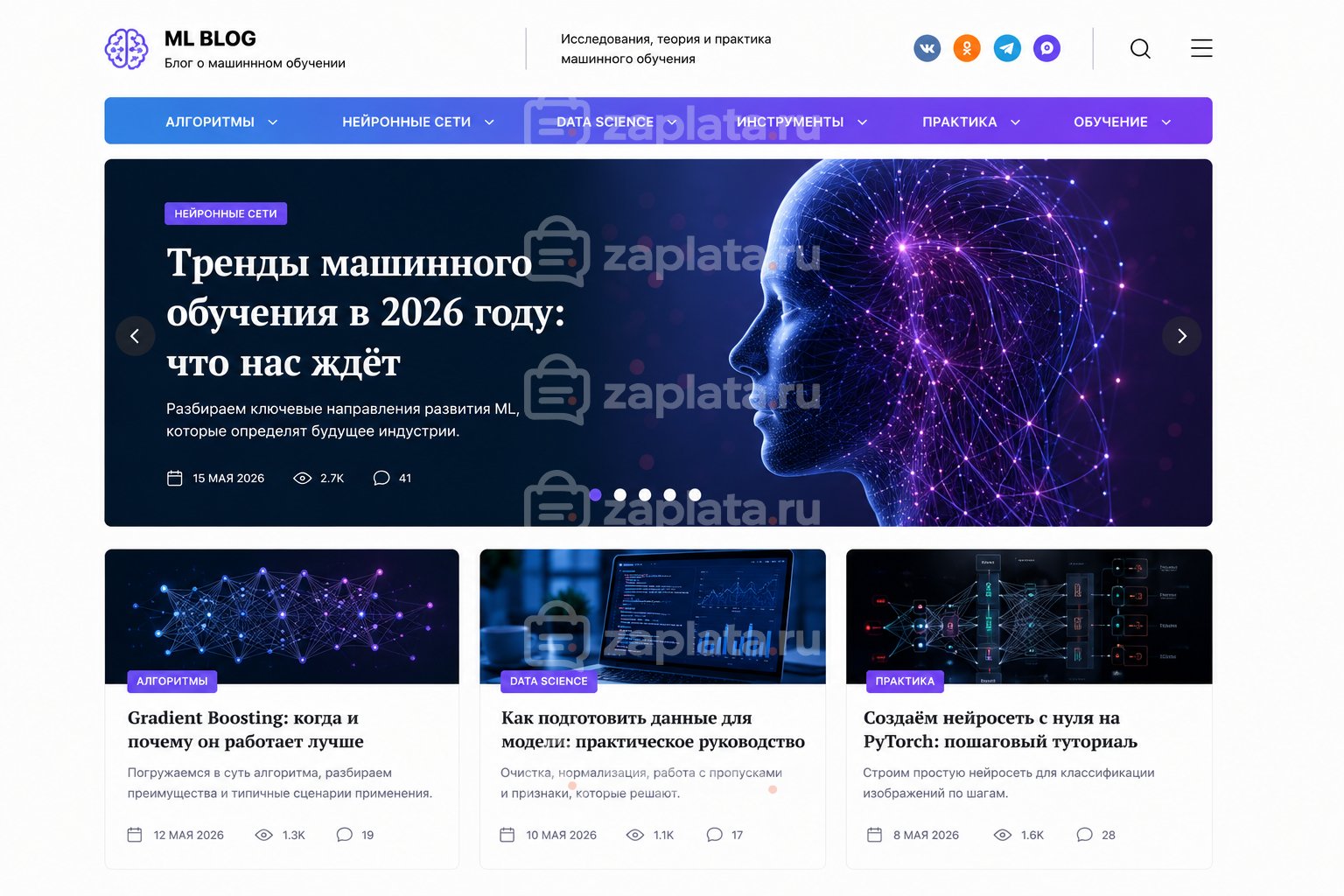 Блог о машинном обучении готовый