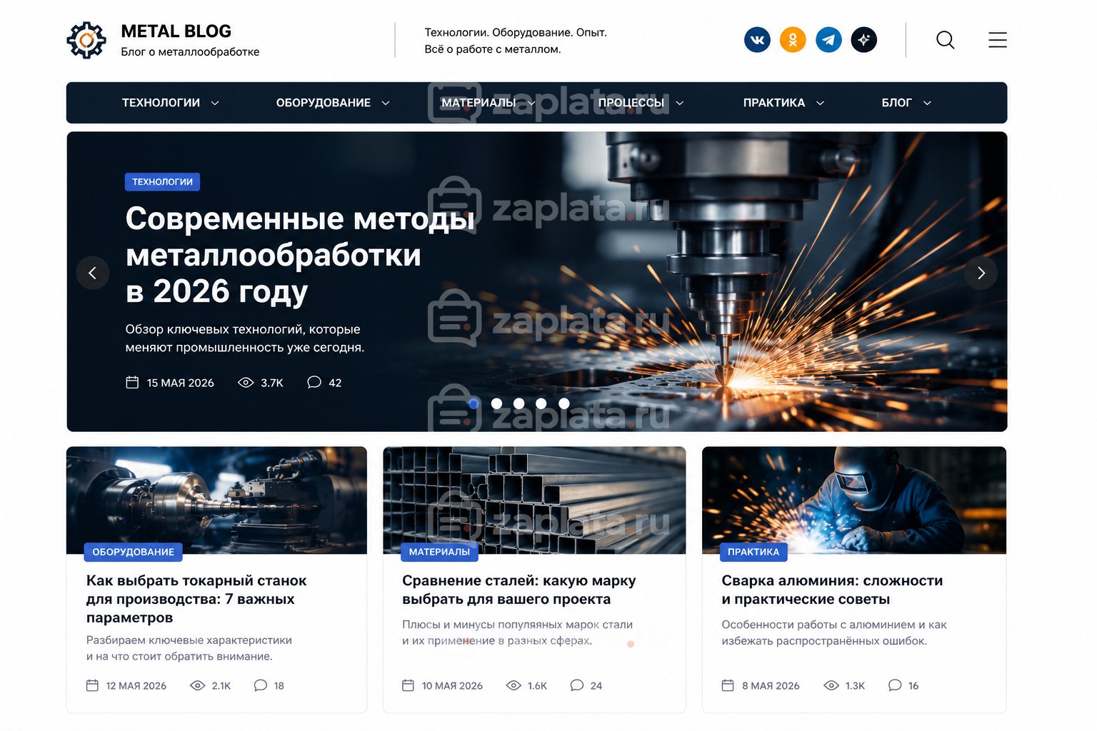 Блог о металлообработке готовый