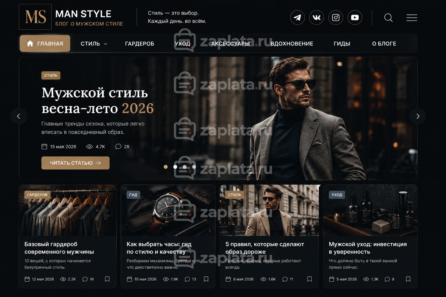 Блог о мужском стиле готовый