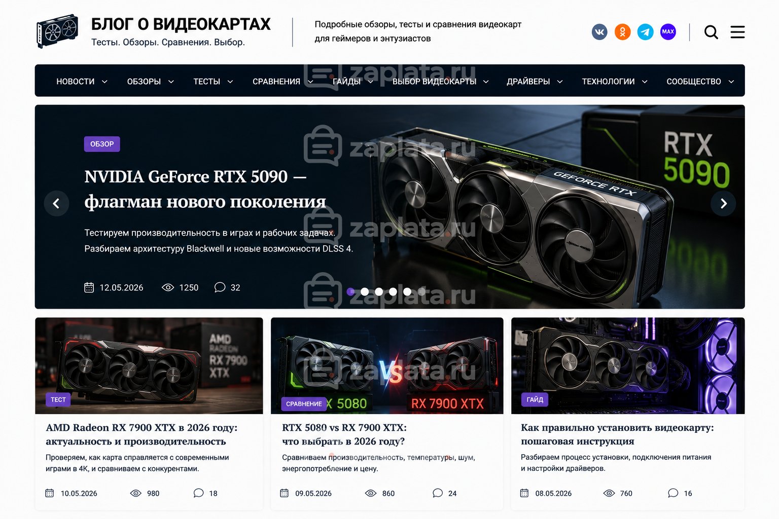 Блог о видеокартах готовый