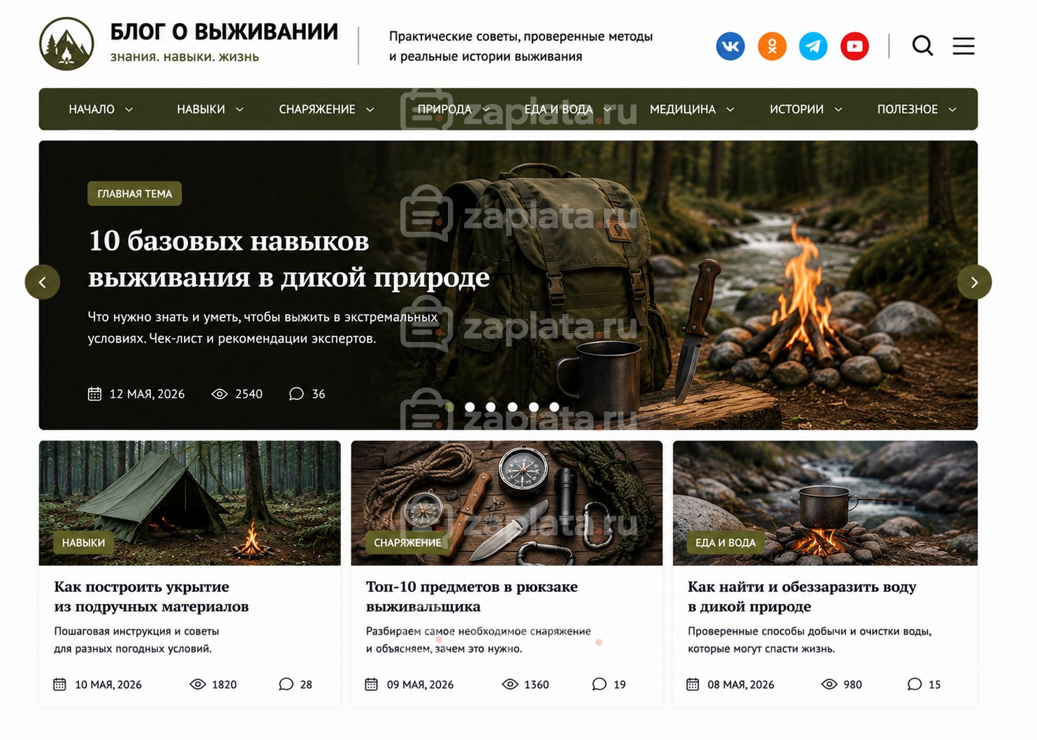Блог о выживании готовый