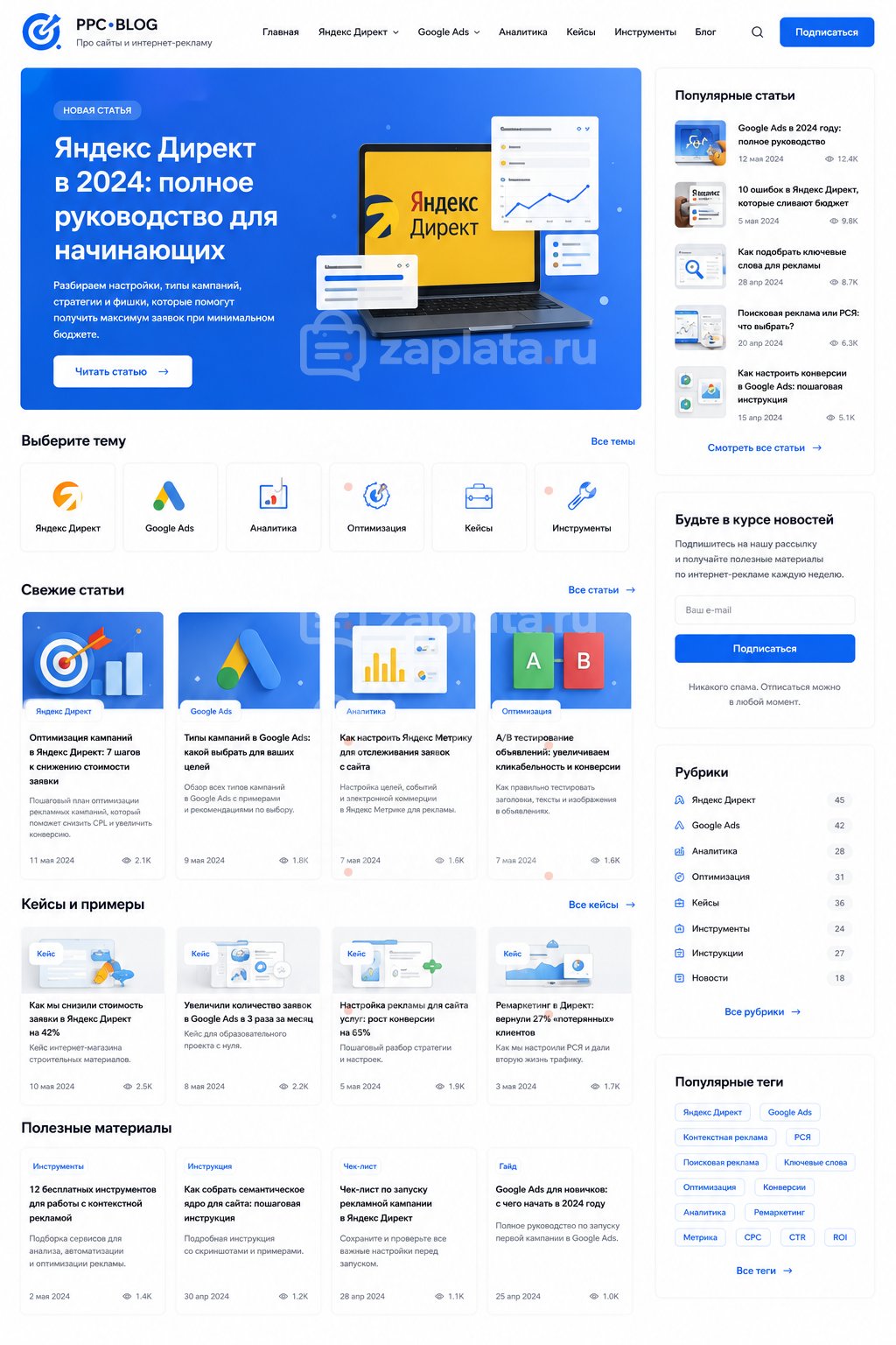 Блог про сайты и интернет рекламу (Яндекс Директ и Google Ads)