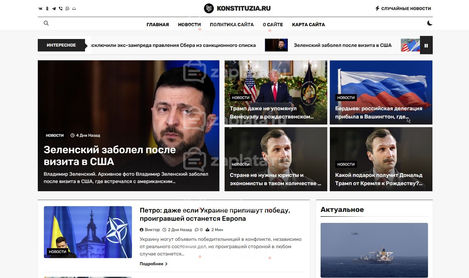 новостной блог о политике автонаполняемый с доменом