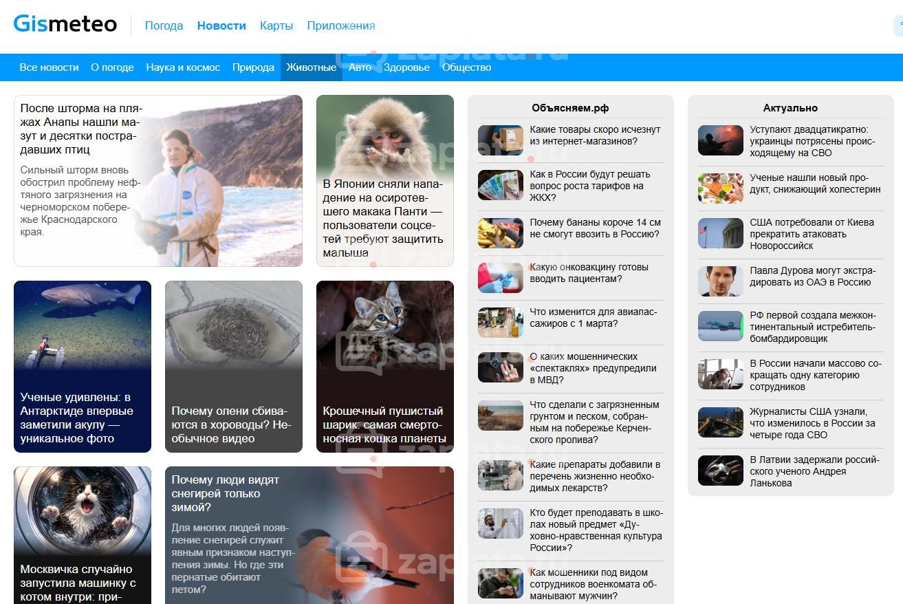 Ленты Wpgrabber для сайта Gismeteo.ru (6 шт)