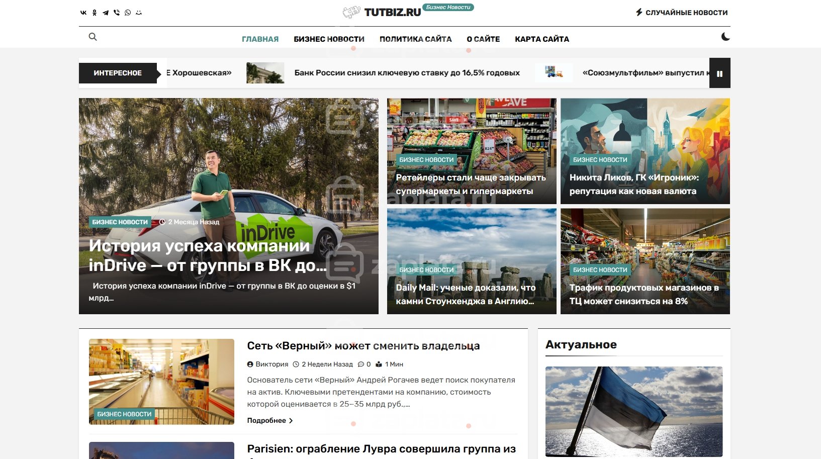 Новостной блог про бизнес – Автонаполняемый с доменом