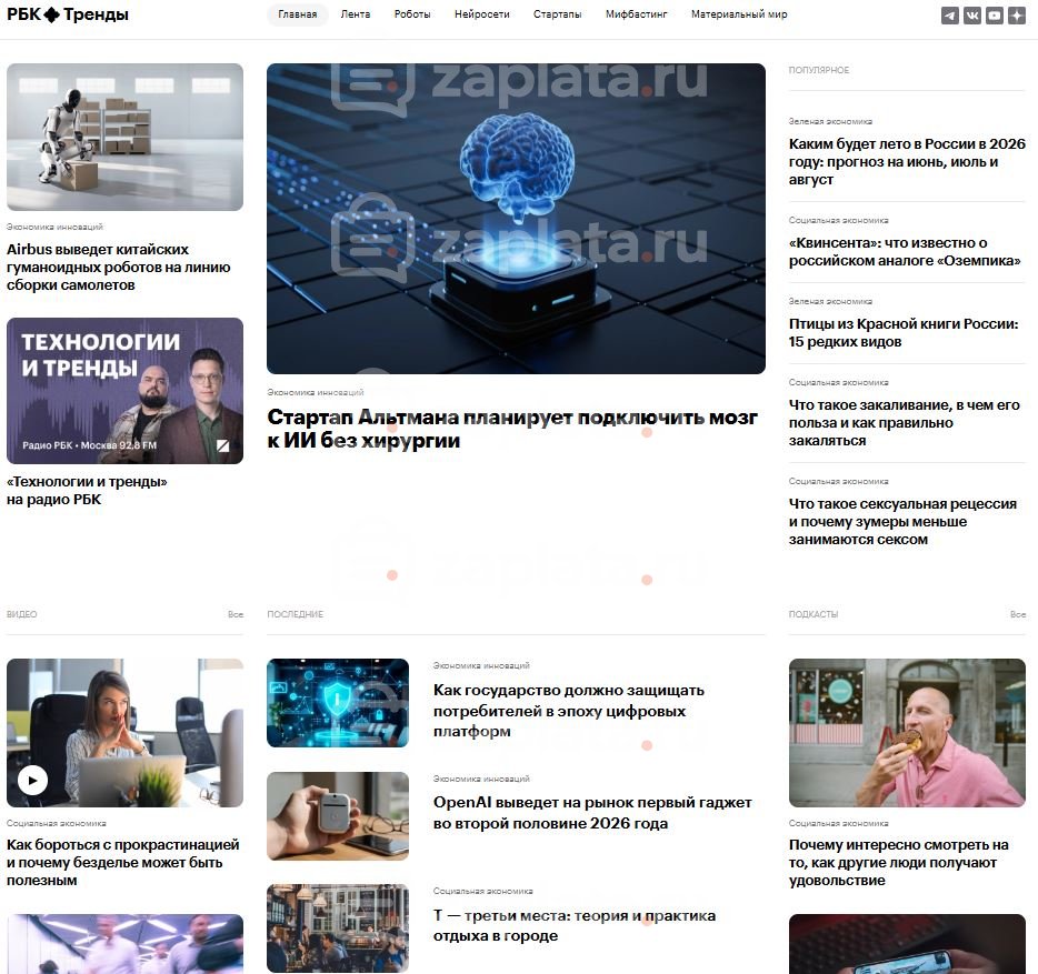 Лента Wpgrabber на разные темы для сайта trends.rbc.ru (44 шт)