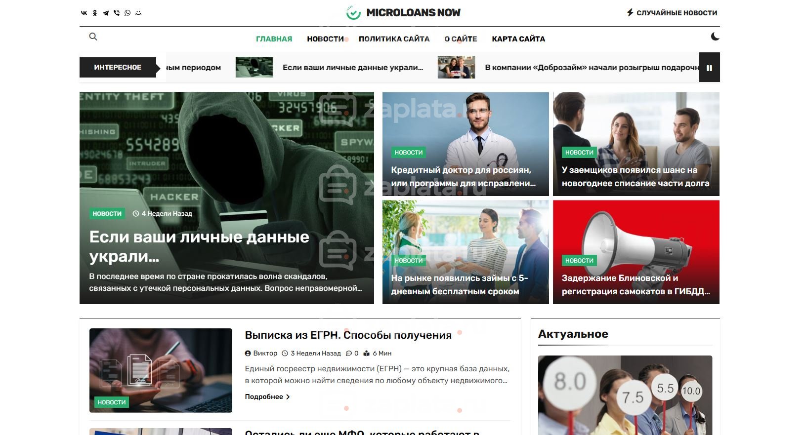 Блог о микрозаймах автонаполняемый