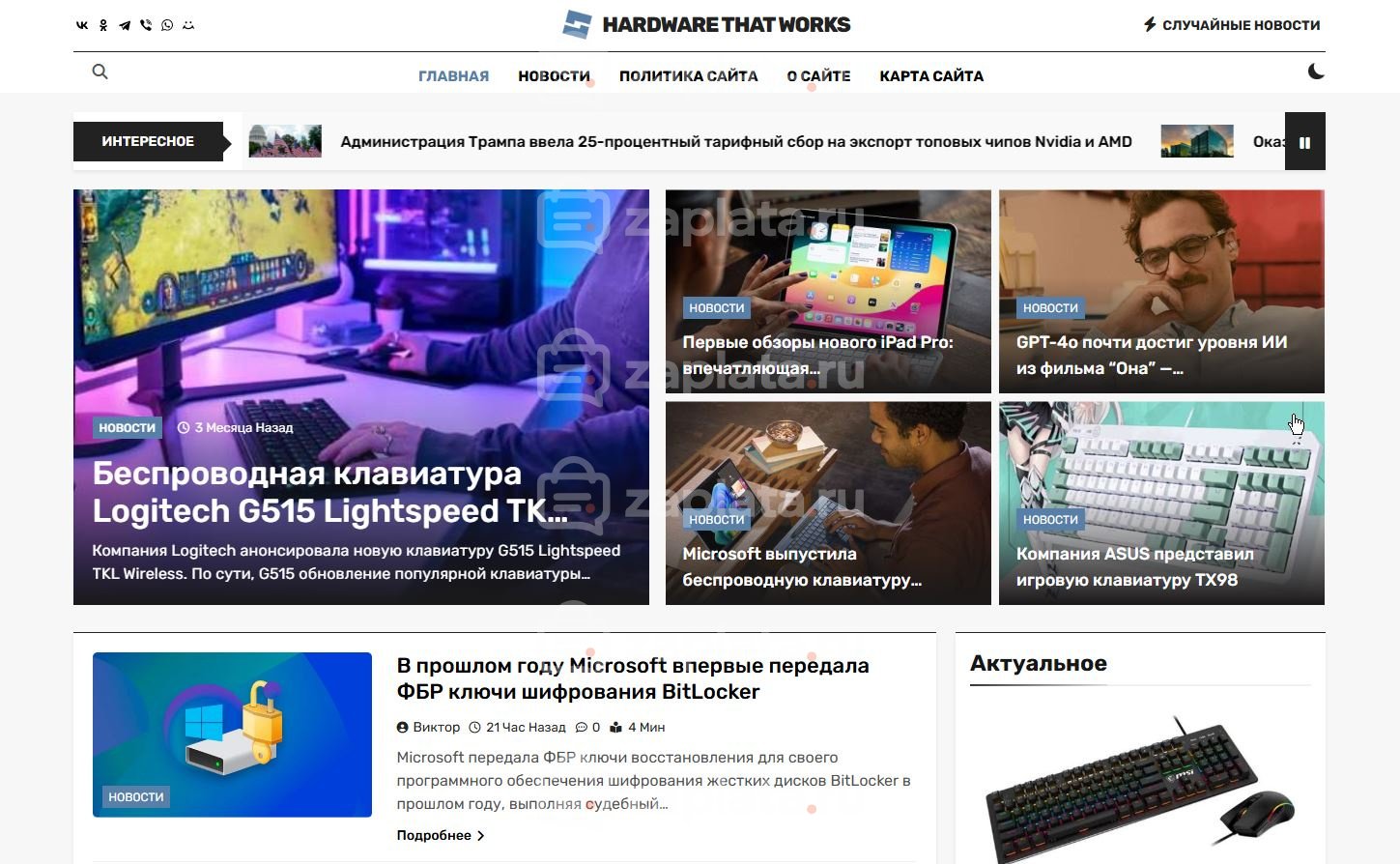 Блог про ПК и периферию автонаполняемый с доменом