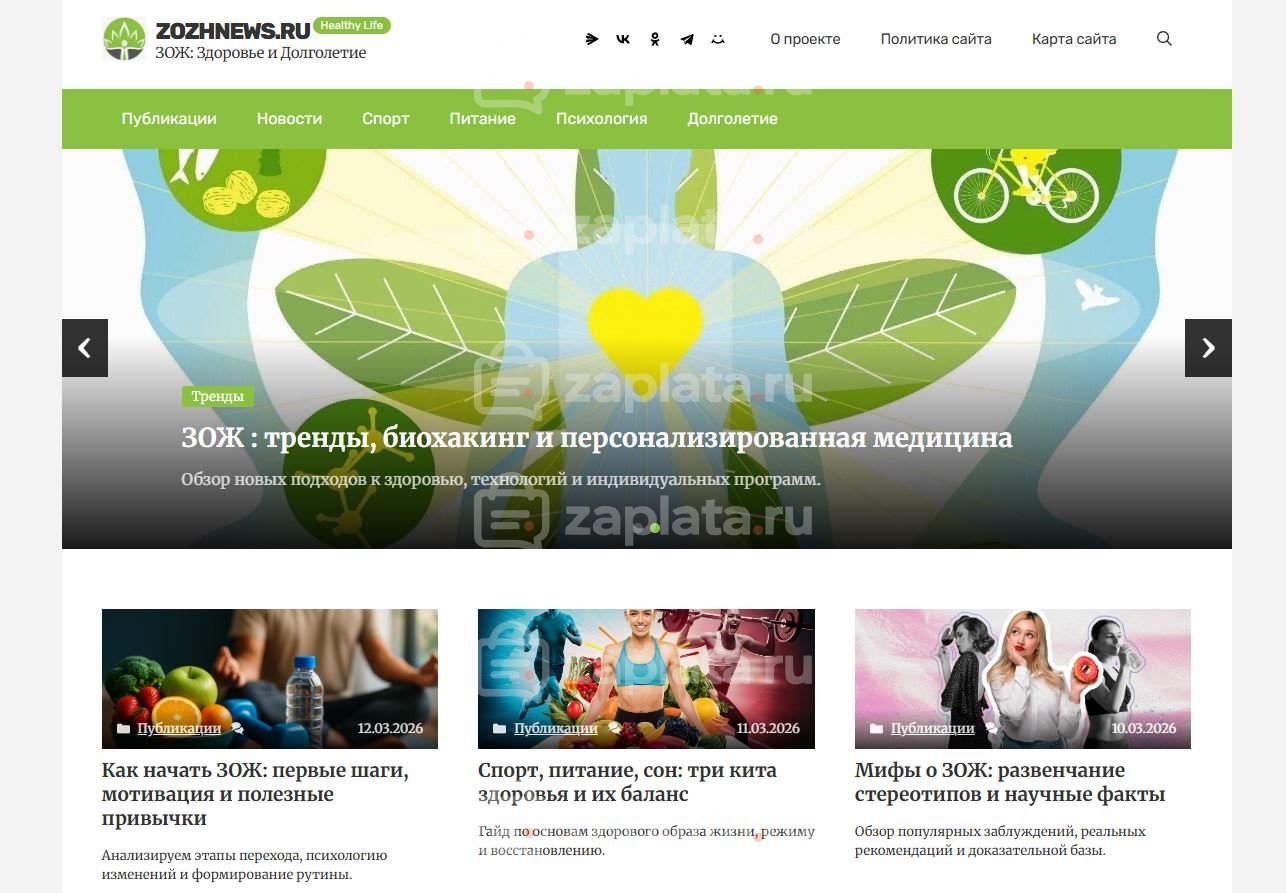 Блог о ЗОЖ – Автонаполняемый